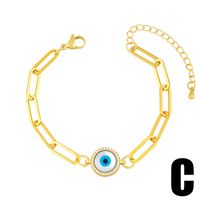 European And American Devil's Eye Jewelry Retro Paperclip Bracelet Palm Clover Eye Bracelet sku image 3