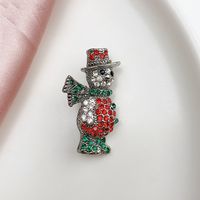 Alloy Material Plating Color Inlaid With Colored Czech Diamonds Small Snowman Shape Brooch main image 2