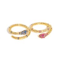 New Fashionable Snake-shaped Ring Niche Design Copper Inlaid Zirconium Live Mouth Ring main image 2