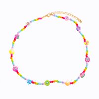 Colored Clay Fruit Necklace Colored Bead Neck Chain Multi-layered main image 5