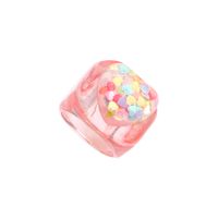Korean Version Of Resin Ring Romantic Candy Color Three-dimensional Starry Love Ring main image 4