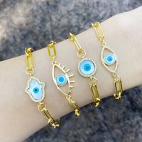 European And American Devil's Eye Jewelry Retro Paperclip Bracelet Palm Clover Eye Bracelet main image 1