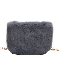 2021 New Autumn And Winter Furry Style Chain Bag Shoulder Messenger Bag Small Square Bag main image 3