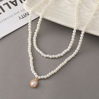 New Creative Cute Fashion Jewelry Necklace Pearl Double Pendant Necklace main image 5