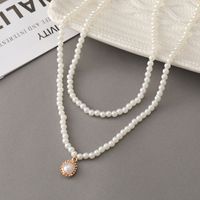 Nouveau Collier De Bijoux De Mode Mignon Créatif Collier Double Pendentif Perle main image 5