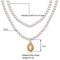 New Creative Cute Fashion Jewelry Necklace Pearl Double Pendant Necklace main image 6