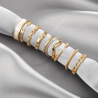 New Creative Simple Jewelry Pearl Drop Oil Ring 10-piece Set main image 5