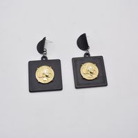 2021 Exaggerated Baroque Black S925 Silver Needle New Personality High-end Large Earrings main image 1