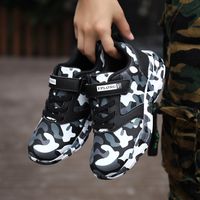 Autumn New Children's Leather Camouflage Sneakers Student Military Training Running Shoes Boys And Girls Shoes main image 6
