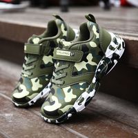 Autumn New Children's Leather Camouflage Sneakers Student Military Training Running Shoes Boys And Girls Shoes main image 5