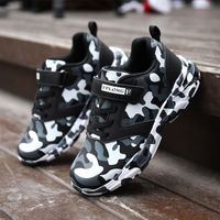 Autumn New Children's Leather Camouflage Sneakers Student Military Training Running Shoes Boys And Girls Shoes main image 4