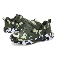 Autumn New Children's Leather Camouflage Sneakers Student Military Training Running Shoes Boys And Girls Shoes main image 3