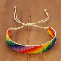 Cruce La Frontera Nueva Llegada Miyuki Personalidad Cuenta Hecha A Mano Bohemio Arco Iris Ancha Pequeña Pulsera Para Mujeres main image 1