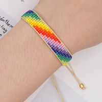 Cross-border New Arrival Miyuki Personality Bead Handmade Bohemian Rainbow Wide Small Bracelet For Women main image 4