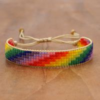 Cross-border New Arrival Miyuki Personality Bead Handmade Bohemian Rainbow Wide Small Bracelet For Women main image 5