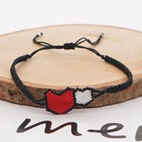 European And American Bohemian Rice Beads Hand-woven Love Color Matching Friendship Rope Bracelet main image 2