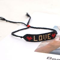 Bracelet De Lettre D&#39;amour Tissé De Perles De Riz Miyuki Bracelet D&#39;amour Perlé Fait À La Main De Style Indien De Bohême main image 5
