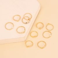 Ins Cool Style Geometric Fashion Personalized Ring Combination Suit Female Fashion Niche Design Index Finger Knuckle Ring main image 5