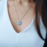Christmas Series Korean Style Trendy Snowflake Full Zircon Pendant Crystal Sparkling Necklace Factory Direct Sales main image 3