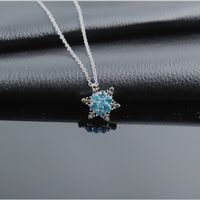 Christmas Series Korean Style Trendy Snowflake Full Zircon Pendant Crystal Sparkling Necklace Factory Direct Sales main image 4