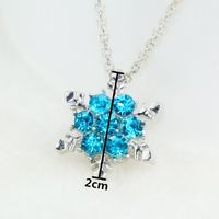 Christmas Series Korean Style Trendy Snowflake Full Zircon Pendant Crystal Sparkling Necklace Factory Direct Sales main image 5