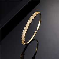 Fashion Heart Open Bracelet Copper 18k Gold-plated Jewelry Female main image 4