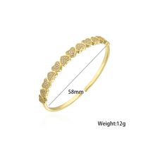 Fashion Heart Open Bracelet Copper 18k Gold-plated Jewelry Female main image 5