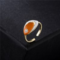 Aogu Cross-border Supply Ins Internet Celebrity Same Style Copper Plating 18k Gold Personalized Dripping Zircon Geometric Open Ring For Women main image 5