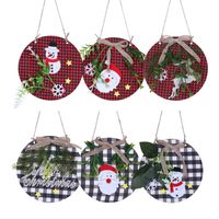 Christmas Ornaments Wreath Wood Pendant Applique Wooden Doorplate Door Hanging Christmas Pendant Wreath main image 6