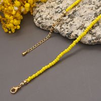 Mode Einfache Böhmische Kleine Schmuck Gelb Beige Perlen Gelbe Smiley Halskette main image 5