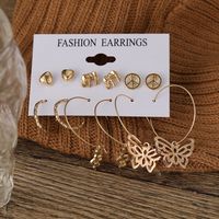 Retro Personality Alloy Snake Butterfly Earrings 6-piece Set main image 4