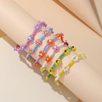 Bohemian Style European And American Flowers Rice Beads Elastic Rope Beaded Bracelet main image 5