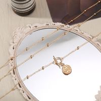 Personality Creative Round Bead Necklace Sweater Chain Simple Retro Coin Ball Necklace main image 5
