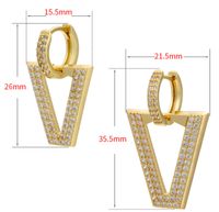 Foreign Trade Micro-inlaid Full Zircon Earrings Inverted Triangle V-shaped Trend Earrings Cross-border Accessories main image 3