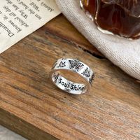 Cross-border Vintage Carved Butterfly Ring Creative Personality Single Ring Index Finger Ring Shine Knuckle Ring main image 4
