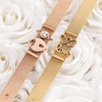 Wholesale Real Gold Plating Stainless Steel Strap Simple Couple Letter Love Bracelet main image 1