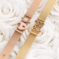 Wholesale Real Gold Plating Stainless Steel Strap Simple Couple Letter Love Bracelet main image 2