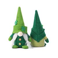 New Rudolph Doll Irish Trick Festival Green Hat Doll Faceless Old Man Green Leaf Holiday Decorations main image 4
