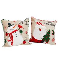 Schneemann Umarmen Kissen Bezug Weihnachts Kissen Leinen Sofa Kissen Bezug Auto Kissen Bezug Großhandel main image 1