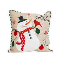 Snowman Hugging Pillowcase Christmas Pillow Linen Sofa Pillow Case Car Cushion Cover Wholesale main image 5