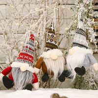 Christmas Celebration Decoration Knitted Hat Spherical Forest Elderly Pendant Creative Doll Pendant main image 2