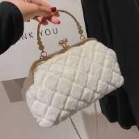 Lingge Chain Portable Autumn And Winter Soft Surface Fashion Plush One-shoulder Messenger Bag main image 3