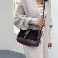 Fashion One-shoulder Handbags 2021 New Autumn And Winter Simple Stitching Leopard Print Underarm Bag sku image 6