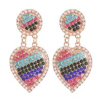 Pendientes De Diamantes Llenos De Corazón De Aleación De Moda sku image 1