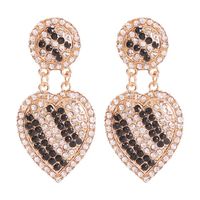 Fashion Alloy Heart Full Diamond Earrings sku image 2
