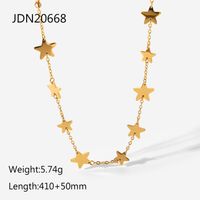 Necklace 18k Gold-plated Stainless Steel Five-pointed Star Handmade Jewelry Necklace Wholesale sku image 1