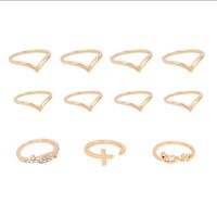 Ins Cool Style Geometric Fashion Personalized Ring Combination Suit Female Fashion Niche Design Index Finger Knuckle Ring sku image 1