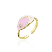 Aogu Cross-border Supply Ins Internet Celebrity Same Style Copper Plating 18k Gold Personalized Dripping Zircon Geometric Open Ring For Women sku image 4