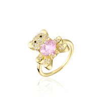 Aogu Cross-border Supply Hot Sale In Europe And America Love Bear Ring Opening Design Adjustable Ornament sku image 1