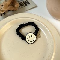 New Autumn And Winter Alloy Paint Dripping Oil Smiley Ponytail Hair Rope Side Clip Hair Accessories sku image 2